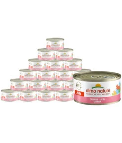 Almo Nature Nassfutter Für Katzen HFC Jelly, Lachs, 24 X 70 G