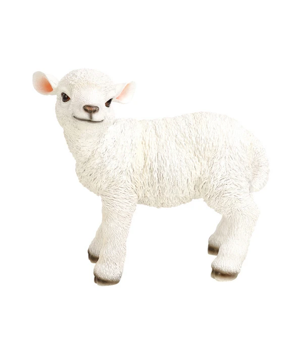 Polyresin Lamm Stehend, Weiß 3 Polyresin Lamm Stehend, Weiß