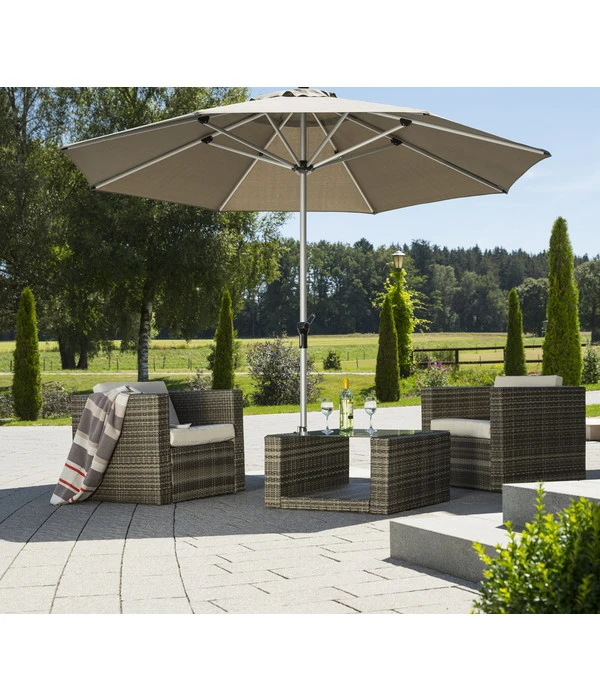 Schneider Premium Sonnenschirm Monaco, Granitgrau, Rund, Ca. Ø350 Cm 4 Schneider Premium Sonnenschirm Monaco, Granitgrau, Rund, Ca. Ø350 Cm – Bild 2