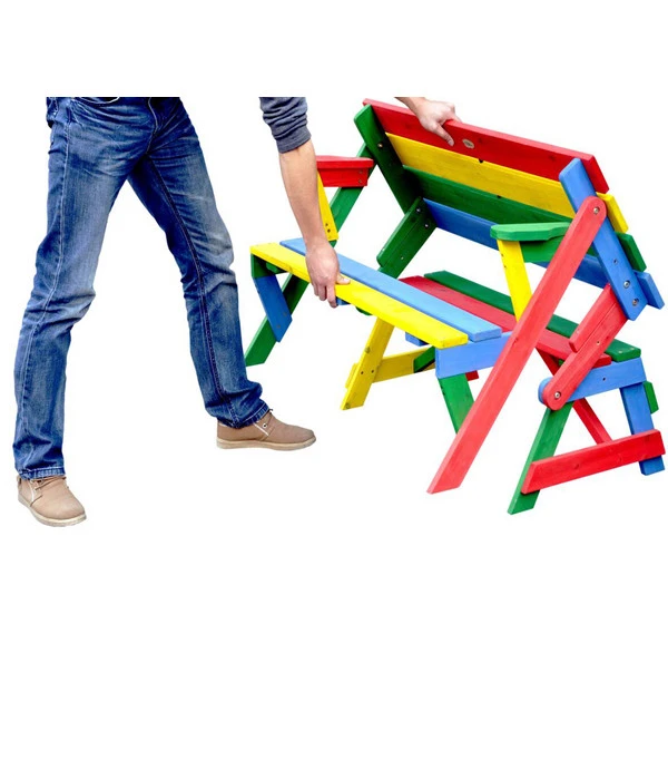 Habau Kinder Picknickbank Bunt, 100 X 50 X 62 Cm 6 Habau Kinder Picknickbank Bunt, 100 X 50 X 62 Cm – Bild 4