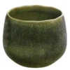 Dehner Keramik-Übertopf Linn, Bauchig, Dunkelgrün