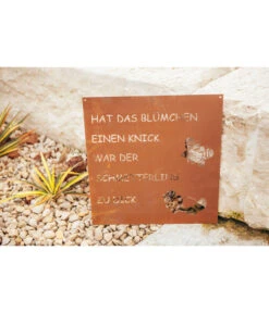 Ferrum Metall-Gedichttafel Schmetterling, 48 X 50 Cm, Rost