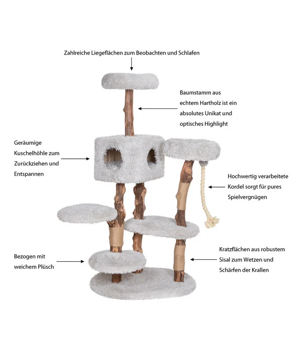 Dehner Premium Lovely Natur-Kratzbaum Kraxeln & Relaxen 4 Dehner Premium Lovely Natur-Kratzbaum Kraxeln & Relaxen – Bild 2