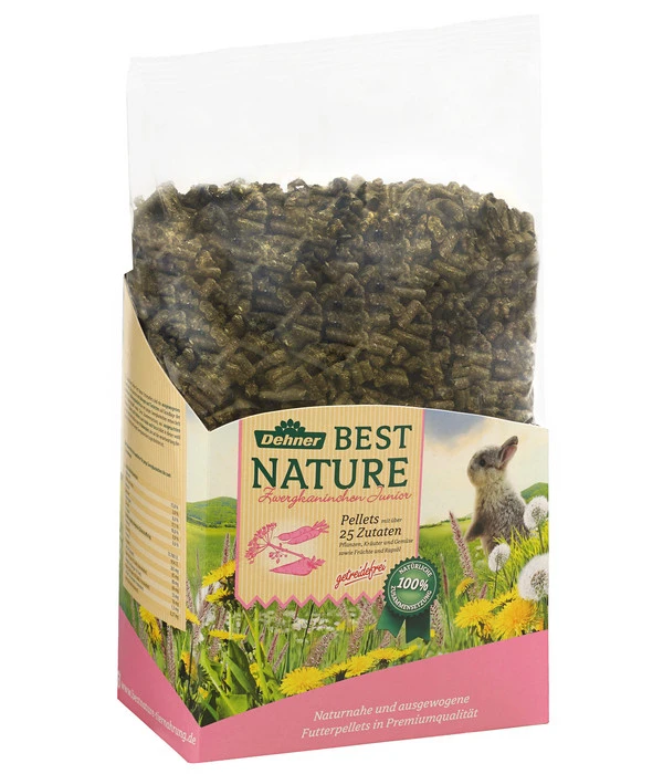 Dehner Best Nature Zwergkaninchenfutter Pellets Junior, 3 Kg 3 Dehner Best Nature Zwergkaninchenfutter Pellets Junior, 3 Kg