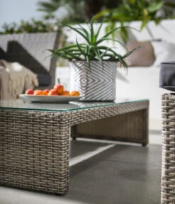 Dehner Geflecht-Lounge Rom, 4-teilig -Gartenbedarf Angebote 4407334 WE DE 001 DehnerGeflechtLoungeRomNEU