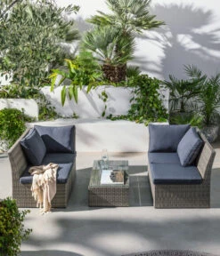 Dehner Geflecht-Lounge Rom, 4-teilig -Gartenbedarf Angebote 4407334 WE MO 003 DehnerGeflechtLoungeRomNEU