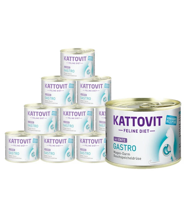 KATTOVIT Feline Diet Nassfutter Für Katzen Gastro, 12 X 185 G 3 KATTOVIT Feline Diet Nassfutter Für Katzen Gastro, 12 X 185 G