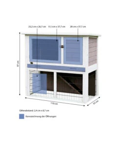 Trixie Kleintierstall, Ca. B104/H97/T52 Cm -Gartenbedarf Angebote 5259825 WE BG 001 TrixieKleintierstallNaturaWeissGrau o HasenMG