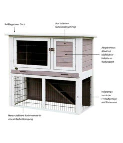 Trixie Kleintierstall, Ca. B104/H97/T52 Cm -Gartenbedarf Angebote 5259825 WE IG 003 TrixieKleintierstallNaturaWeissGrauoHasenMG
