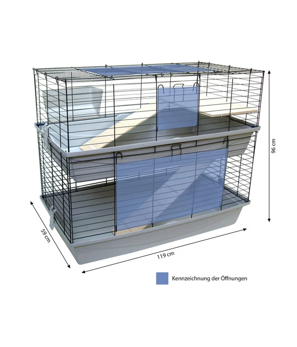 Skyline Nagerheim Sky XXL, Doppelstöckig, Ca. B119/H96/T59 Cm 5 Skyline Nagerheim Sky XXL, Doppelstöckig, Ca. B119/H96/T59 Cm – Bild 3