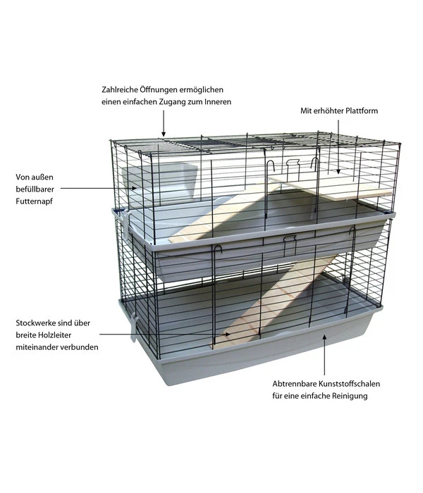 Skyline Nagerheim Sky XXL, Doppelstöckig, Ca. B119/H96/T59 Cm 4 Skyline Nagerheim Sky XXL, Doppelstöckig, Ca. B119/H96/T59 Cm – Bild 2