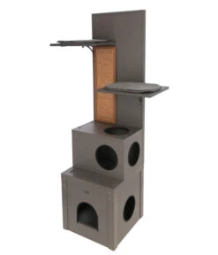 KERBL Katzenspielhaus Alex ECO, Grau, Ca. B42/H152,5/T42 Cm