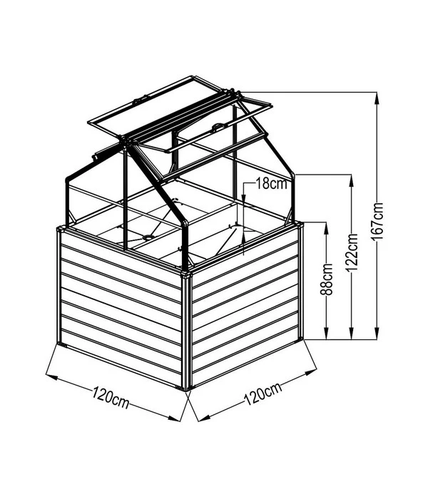 Westmann Hochbeet Store & Grow, Ca. B120/H169/T120 Cm 9 Westmann Hochbeet Store & Grow, Ca. B120/H169/T120 Cm – Bild 7