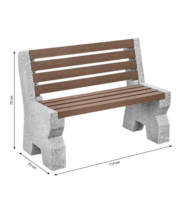 Dehner Granit-Gartenbank, 2-Sitzer, Ca. B114/H75/T52 Cm 5 Dehner Granit-Gartenbank, 2-Sitzer, Ca. B114/H75/T52 Cm – Bild 3