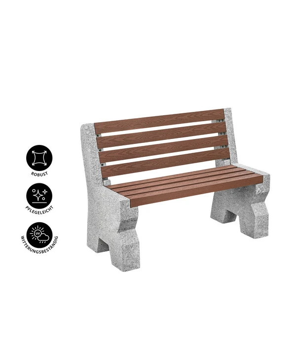 Dehner Granit-Gartenbank, 2-Sitzer, Ca. B114/H75/T52 Cm 4 Dehner Granit-Gartenbank, 2-Sitzer, Ca. B114/H75/T52 Cm – Bild 2