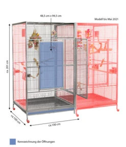 Montana Vogelvoliere Anbausatz Für Arkansas -Gartenbedarf Angebote 6811475 WE BG 001 PPArkansasAnbauKitHellgrauHoehe201cmm