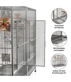 Montana Vogelvoliere Anbausatz Für Arkansas -Gartenbedarf Angebote 6811475 WE DE 003 NEU PPArkansasAnbauKitHellgrauHoehe194cm