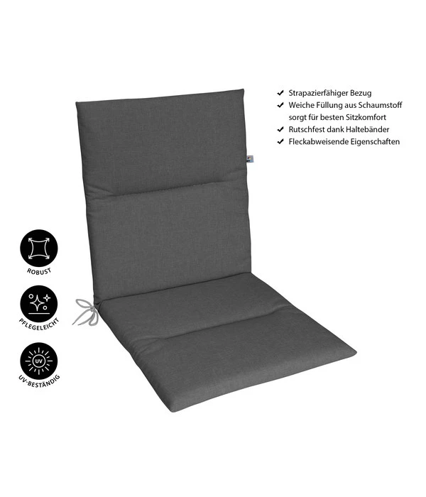 KETTtex Niederlehnerpolster Lindos Grau, Ca. B100/H4/T50 Cm 5 KETTtex Niederlehnerpolster Lindos Grau, Ca. B100/H4/T50 Cm – Bild 3