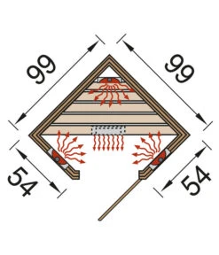 Weka Infrarotkabine Tanilla Eck -Gartenbedarf Angebote 6914790 WE DE 001 WekaInfrarotkabineTanillaGrundriss