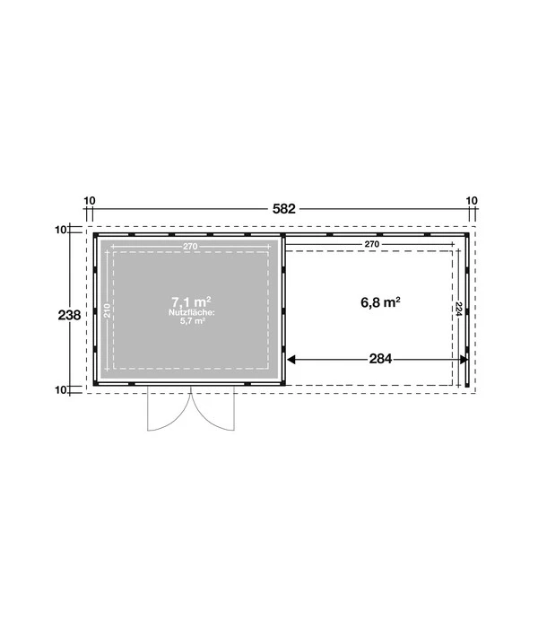 Wolff Finnhaus Metallgerätehaus Eleganto 3024, Inkl. Lounge Rechts, Ca. B602/H227/T258 Cm 5 Wolff Finnhaus Metallgerätehaus Eleganto 3024, Inkl. Lounge Rechts, Ca. B602/H227/T258 Cm – Bild 3