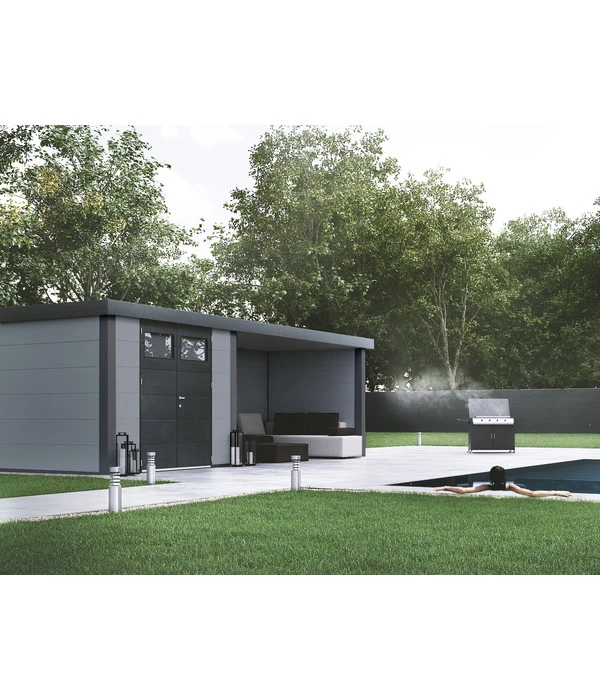 Wolff Finnhaus Metallgerätehaus Eleganto 3024, Inkl. Lounge Rechts, Ca. B602/H227/T258 Cm 4 Wolff Finnhaus Metallgerätehaus Eleganto 3024, Inkl. Lounge Rechts, Ca. B602/H227/T258 Cm – Bild 2