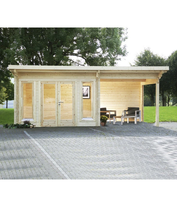 Wolff Finnhaus Gartenhaus Trondheim 70-D XL, Inkl. Lounge Rechts 4 Wolff Finnhaus Gartenhaus Trondheim 70-D XL, Inkl. Lounge Rechts – Bild 2