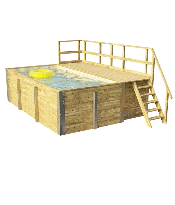 Weka Massivholzpool 595 Gr. 1, Ca. B490/H201/T315 Cm, Folie Sand/Mosaic 3 Weka Massivholzpool 595 Gr. 1, Ca. B490/H201/T315 Cm, Folie Sand/Mosaic