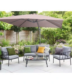 Siena Garden Ampelschirm California N+, Quadratisch, Ca. B250/T250 Cm -Gartenbedarf Angebote 6987945 WE MO 001 SienaGardenAmpelschirm250x250cmTaupe