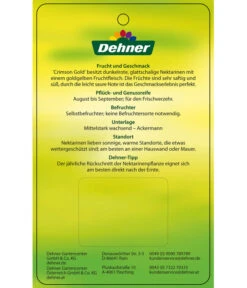 Nektarine 'Crimson Gold' -Gartenbedarf Angebote 7626005 NektarineCrimsonGold Etikett 2