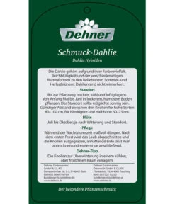 Dehner Premium Dahlie -Gartenbedarf Angebote 8822462 Schmuck Dahlie Etikett 2
